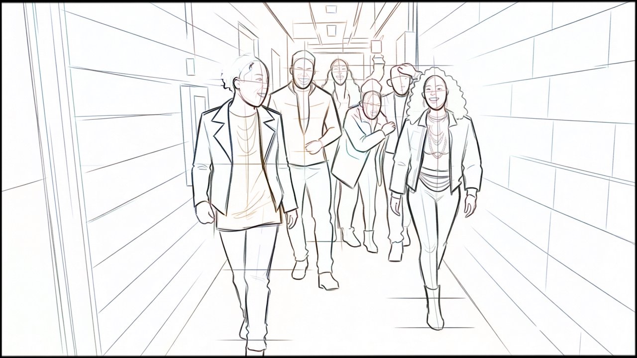Roughs - storyboard frame 2 by Dakota Warren